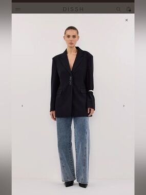 DISSH Andie Ink Oversized Blazer 10 NWOT
